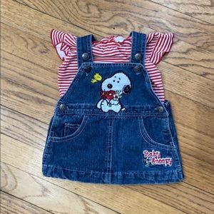 Baby Snoopy Denim Short-Sleeve Two piece set
